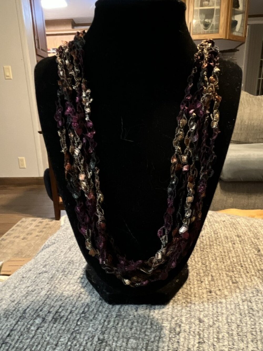 Ladder Ribbon Yarn Necklace for Women Handmade
